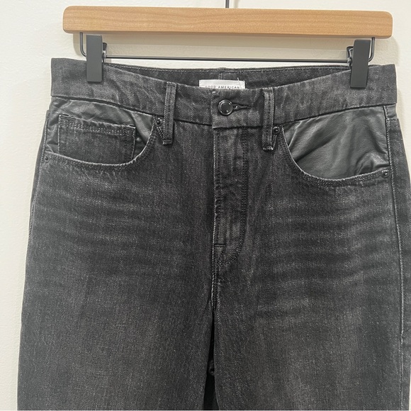 NWOT Good American Good Vintage Leather Piecing Jeans size 2 or 26 - Picture 8 of 9